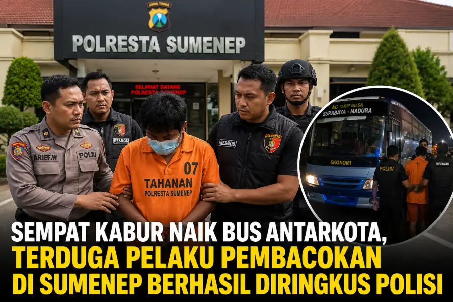 Sempat Kabur Naik Bus Antarkota, Terduga Pelaku Pembacokan di Sumenep Berhasil Diringkus Polisi